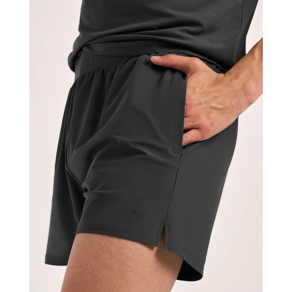 HAUS Mens Gray Stretch Performance Athletic Gym Training Essential 5" Shorts M